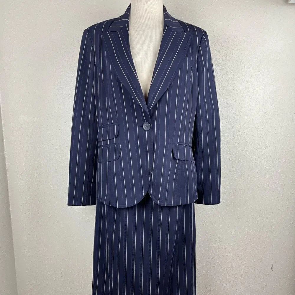 Luciano Dante Three Piece Matching Dress Suit Size 10 EUC